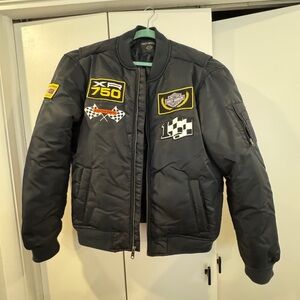 Harley-Davidson Black Riding Jacket with Racing Patches